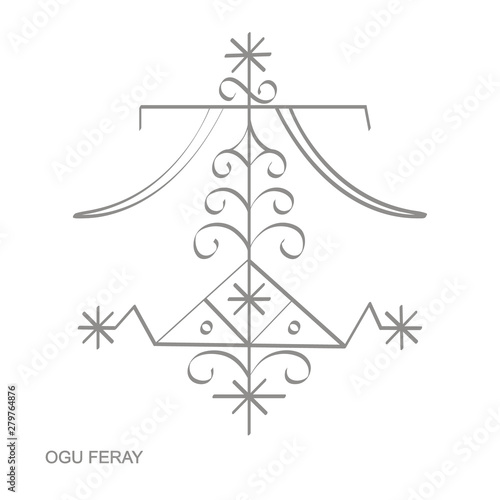 Vector icon with veve vodoo symbol Ogu Feray