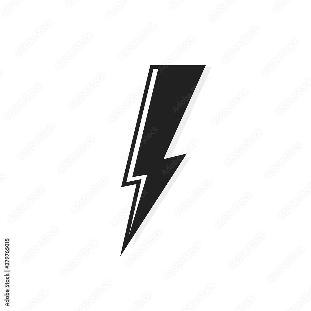 Electric lightning bolt logo design. Thunder icon. Modern flat style vector illustration Electric lightning bolt logo design. Thunder icon. Modern flat style vector illustration
