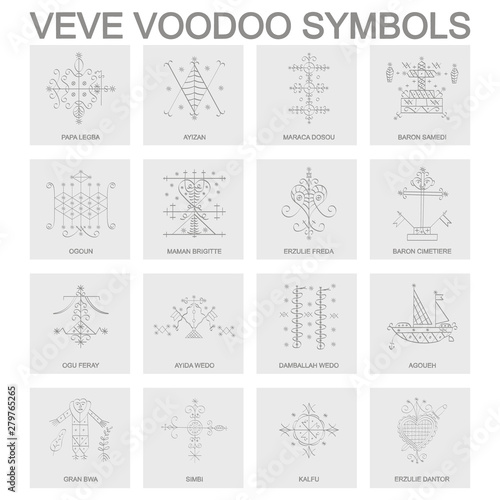 Vector icon with veve voodoo symbols photo