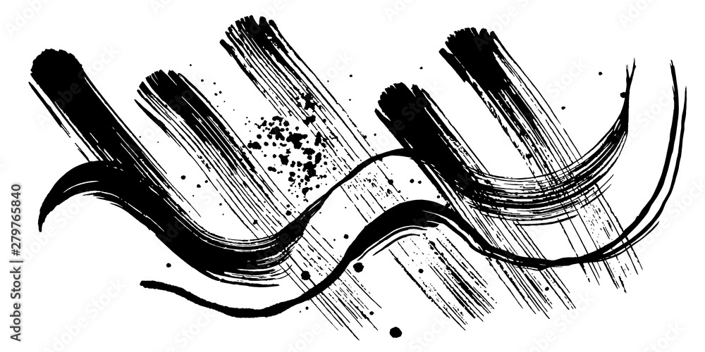 書道 しぶき 波 毛筆イラスト Stock Vector Adobe Stock