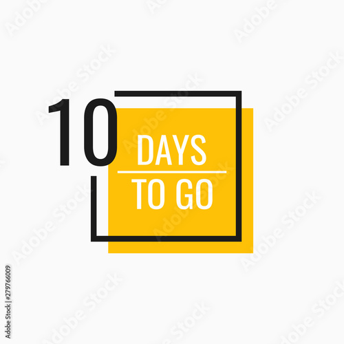 Ten Days left to go. Geometric banner design template for your needs. Modern flat style vector illustration