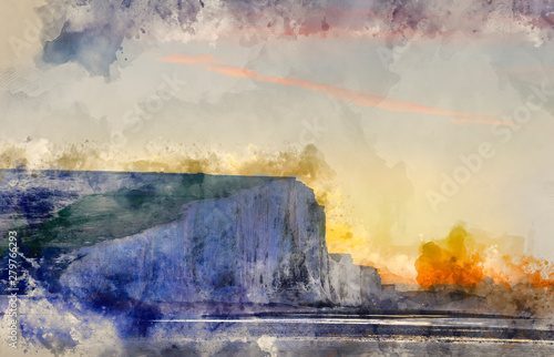Digital watercolor painting...