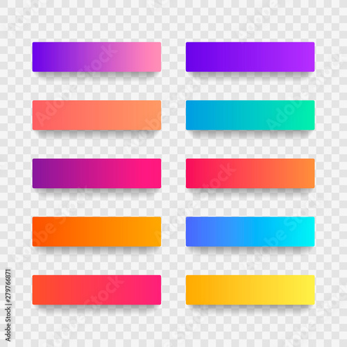 Super set of button gradient style with shadow isolated on transparent background for website, ui, mobile app. Modern vector illustration design