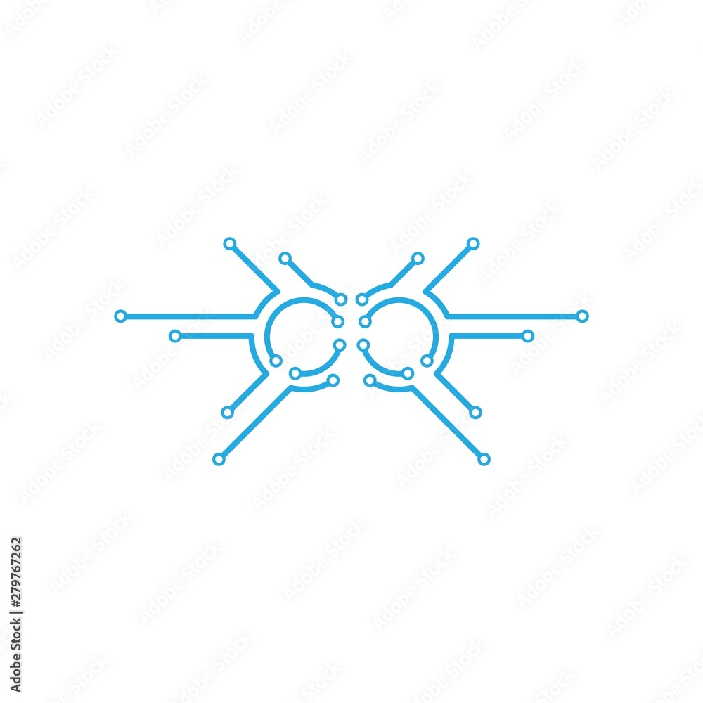 Obraz premium Circuit technology logo