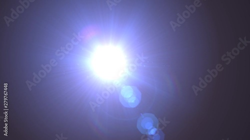 Diagonal Moving lens flare effect on black background. 4k animation.