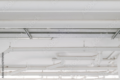 Water pipe system. Installation of water pipe in the building. Water pipe transport system.