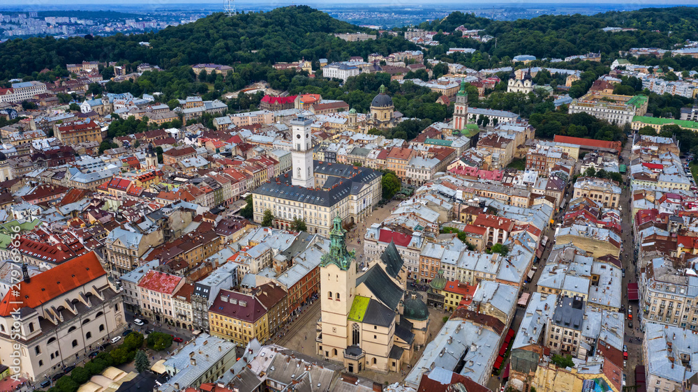 Lviv bird's-eye view of the city July2019