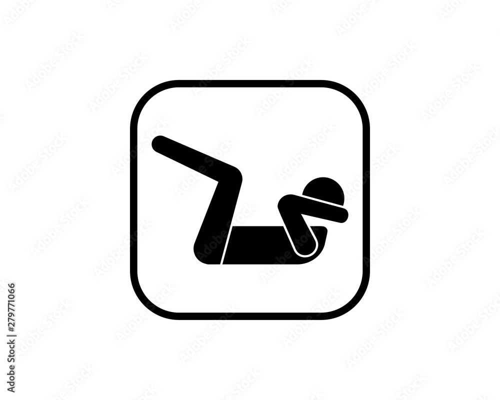 Simple sit up icon in glyph style isolated on white background. Sit ups are one of the exercises to form the abdominal muscles so that you will see a six pack.- vector Simple sit up icon in glyph style isolated on white background. Sit ups are one of the exercises to form the abdominal muscles so that you will see a six pack.- vector