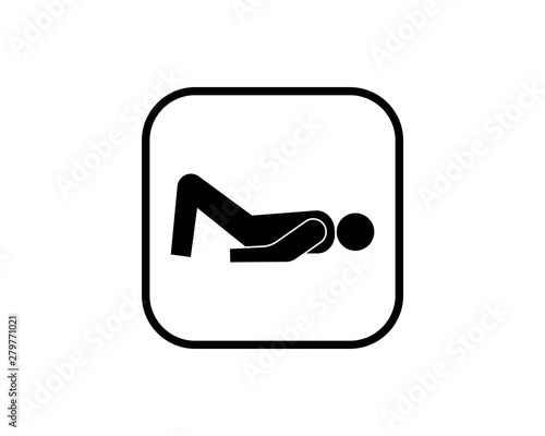 Leg raises icon in glyph style isolated on white background.- Gym and Fitness sign vector