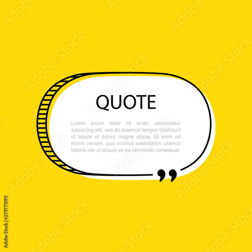 Hand drawn Speech Bubble. Space for quote and text. Vector illustration