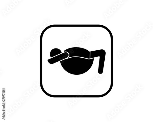 Simple swiss ball pike icon in glyph style isolated on white background.- vector
