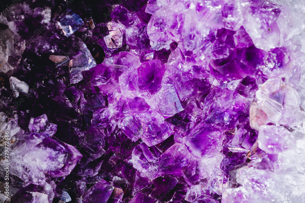 Macro photography of the amethyst crystal druse. Macro photography of the amethyst crystal druse.