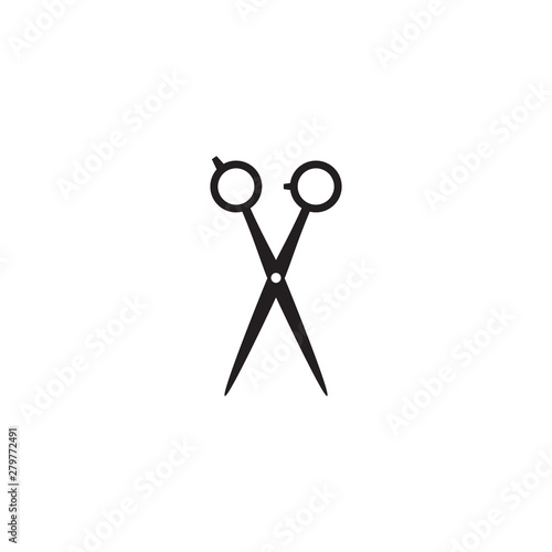 Scissors for hairdressing black silhouette vector icon. Hairdressing scissors simple glyph symbol.