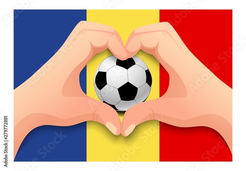 Chad soccer ball and hand heart shape
