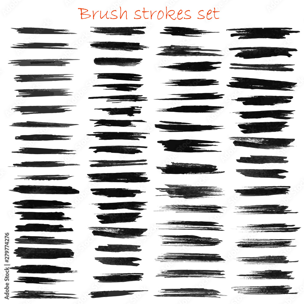 Naklejka premium grungy vector brush strokes set