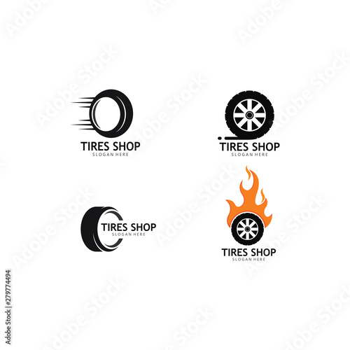 Set of tires logo vector icon illustration template design 