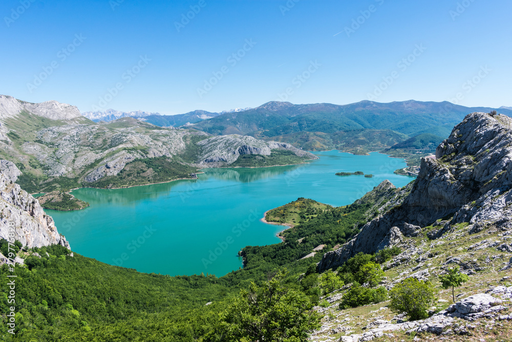 View of the Riaño reservoir in Spain