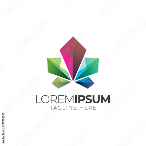 Abstract colorful logo design vector template.creative gemstone symbol