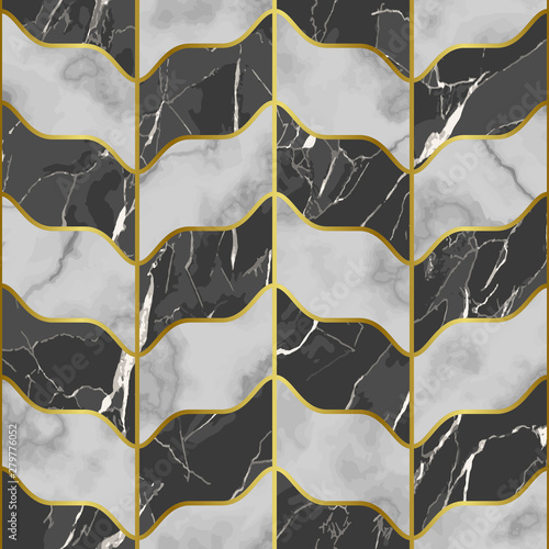 Marble luxury seamless pattern with golden decor