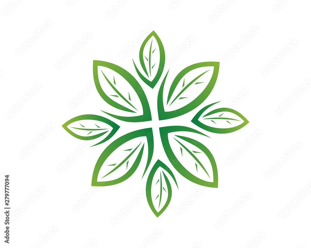 Leaf flower decoration logo Leaf flower decoration logo