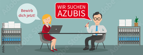 Business Cartoon Wir Suchen Azubis