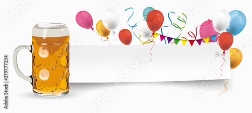 Paper Banner Balloons Buntings Beer Glass