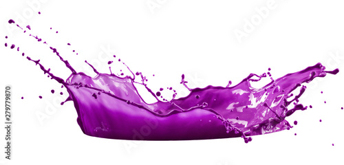 Tela purple paint splash isolated on white background