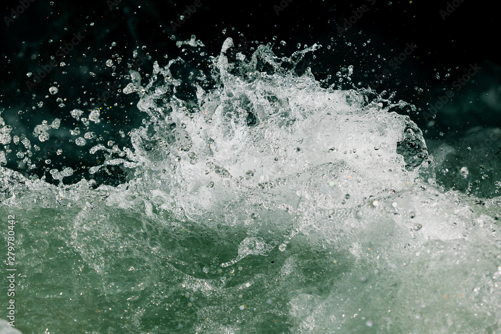 Splashes of water from the waves in the sea Splashes of water from the waves in the sea