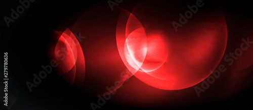 Shiny neon circles abstract background