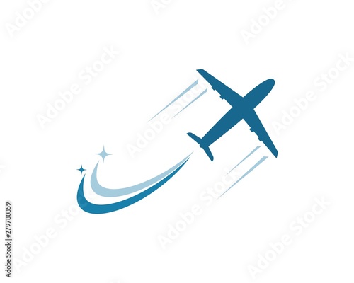 faster plane logo vector icon of delivery express illustration design