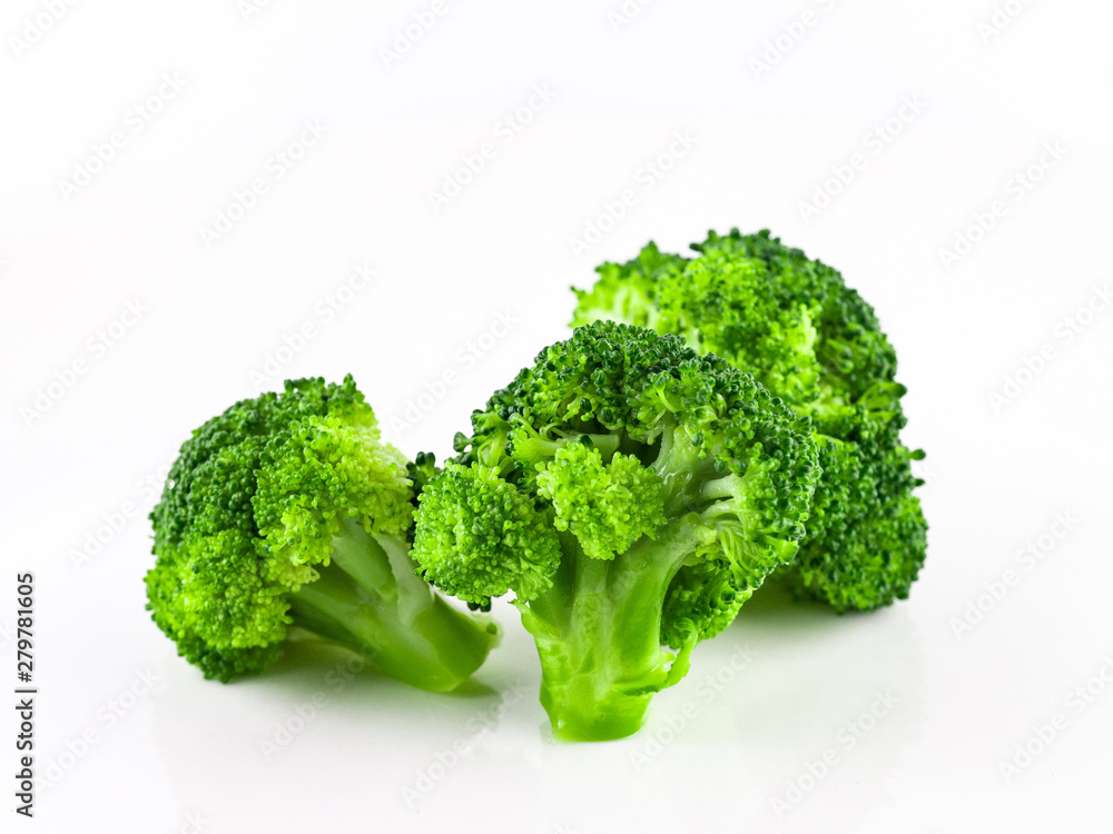 Broccoli is cooked on white background isolate, .Steamed broccoli, Vegetables that are used as a mixture of salads Broccoli is cooked on white background isolate, .Steamed broccoli, Vegetables that are used as a mixture of salads