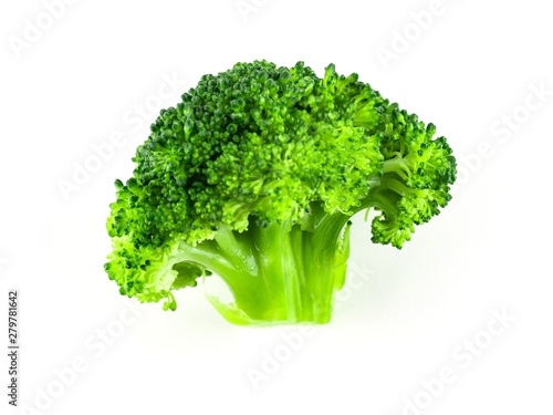 Broccoli is cooked on white background isolate, .Steamed broccoli, Vegetables that are used as a mixture of salads
