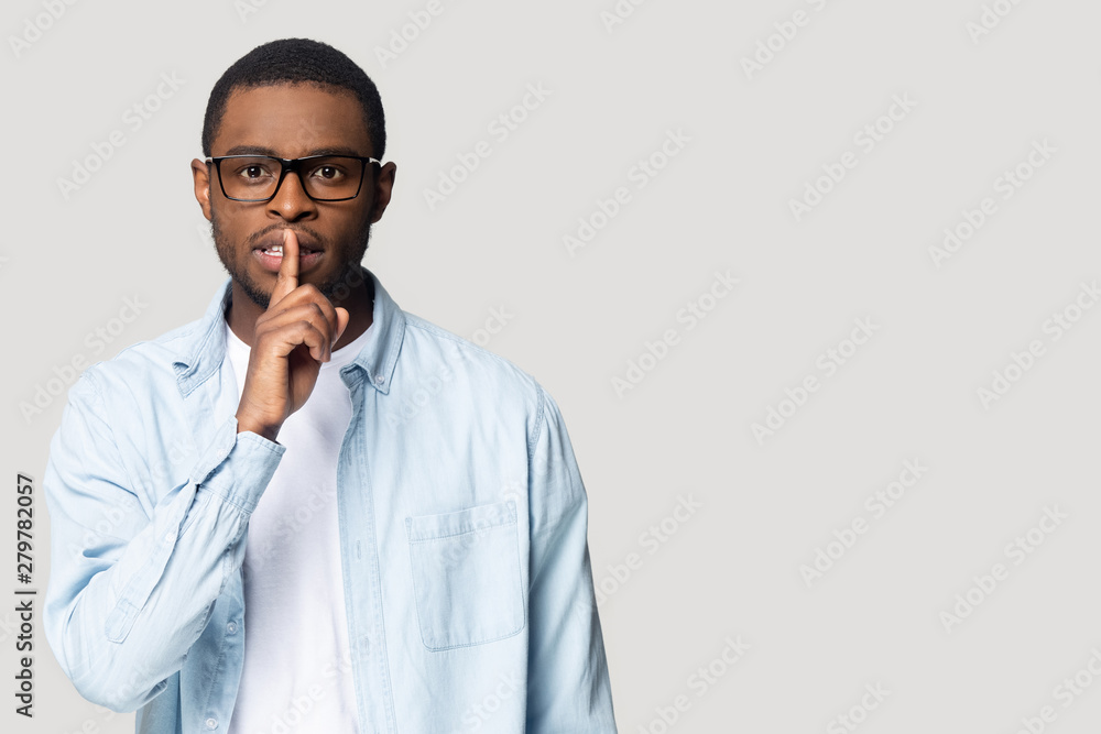 Black male aside blank copy space tell secret Black male aside blank copy space tell secret