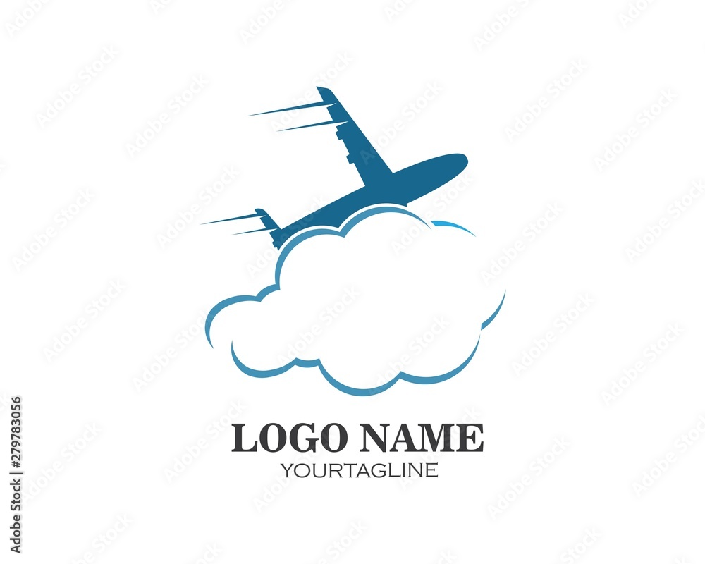 plane logo vector icon illustration design