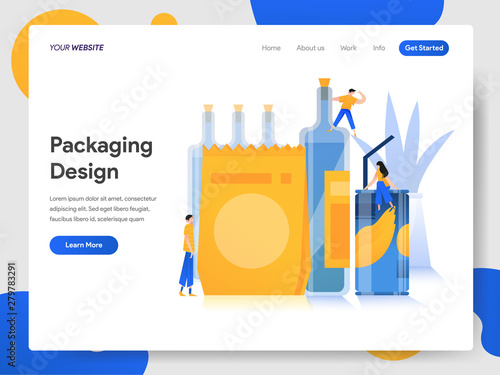 Landing page template of Packaging Design Illustration Concept. Modern design concept of web page design for website and mobile website.Vector illustration EPS 10