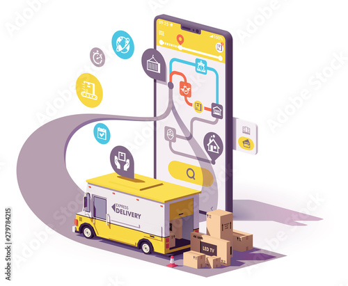 Vector delivery service app illustration