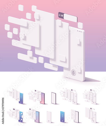 Vector mobile app user interface template