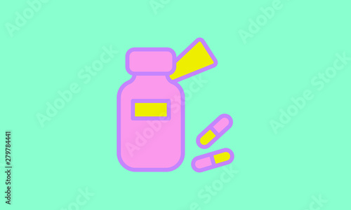 Web line icon. Tablets , Vitamins, Pills