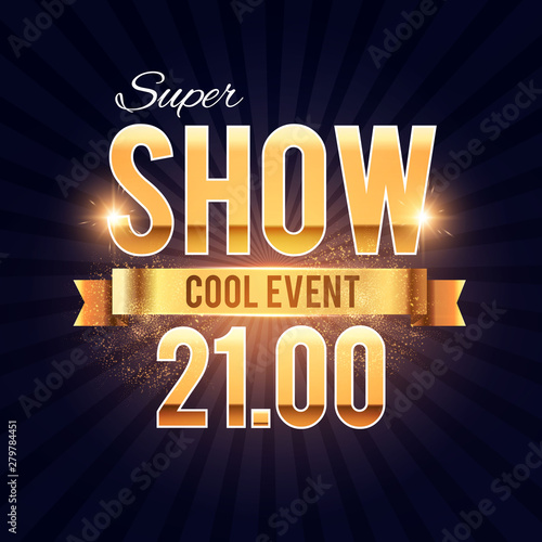 1000 followers gold sign. Thank you banner. Shining design with light bulbs.