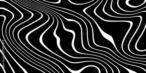 Black and white Psychedelic Linear Wavy Backgrounds