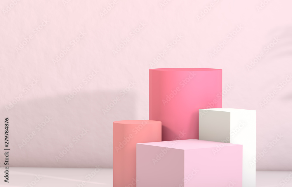 3d rendering. Natural beauty backdrop for cosmetic product display. fashion beauty pink color background. 3d rendering. Natural beauty backdrop for cosmetic product display. fashion beauty pink color background.