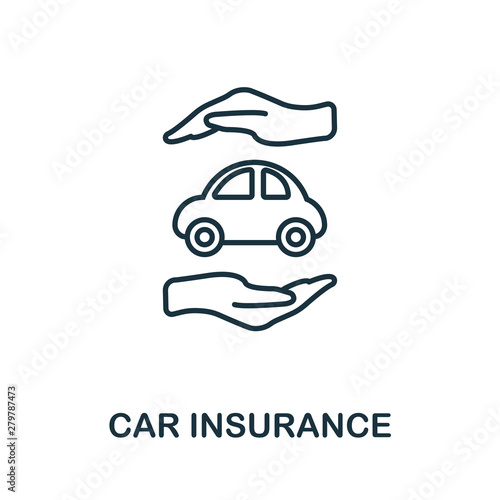 Car Insurance outline icon. Thin line style icons from insurance icons collection. Web design, apps, software and printing simple car insurance icon