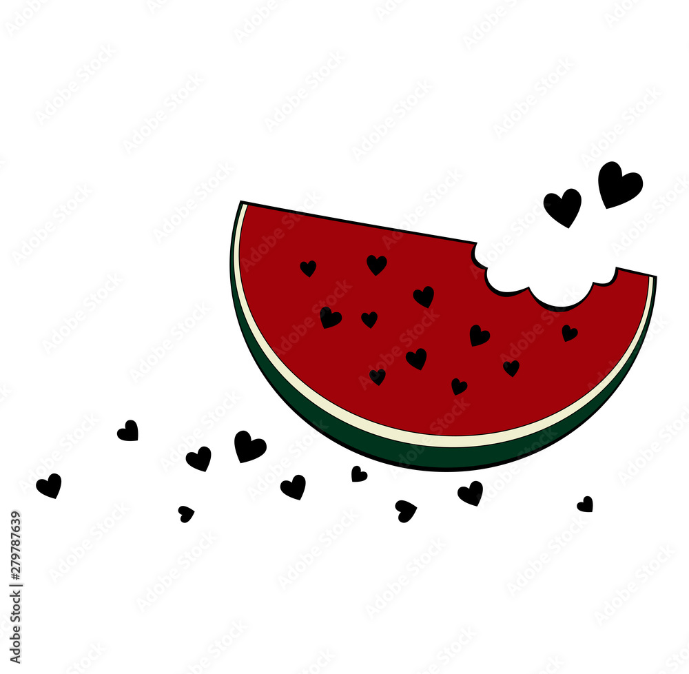 Juicy bright summer illustration. Slices of ripe watermelon . Juicy bright summer illustration. Slices of ripe watermelon .