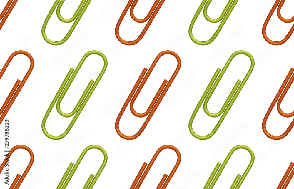 Seamless back to school pattern with colored paper clips. Seamless back to school pattern with colored paper clips.