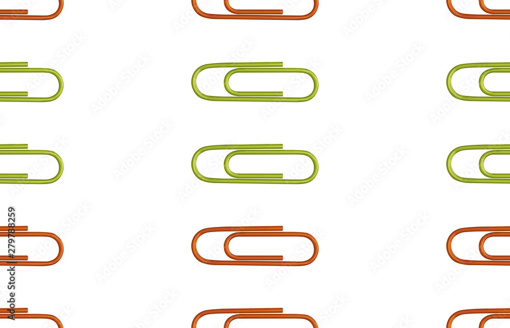 Seamless back to school pattern with colored paper clips. Seamless back to school pattern with colored paper clips.