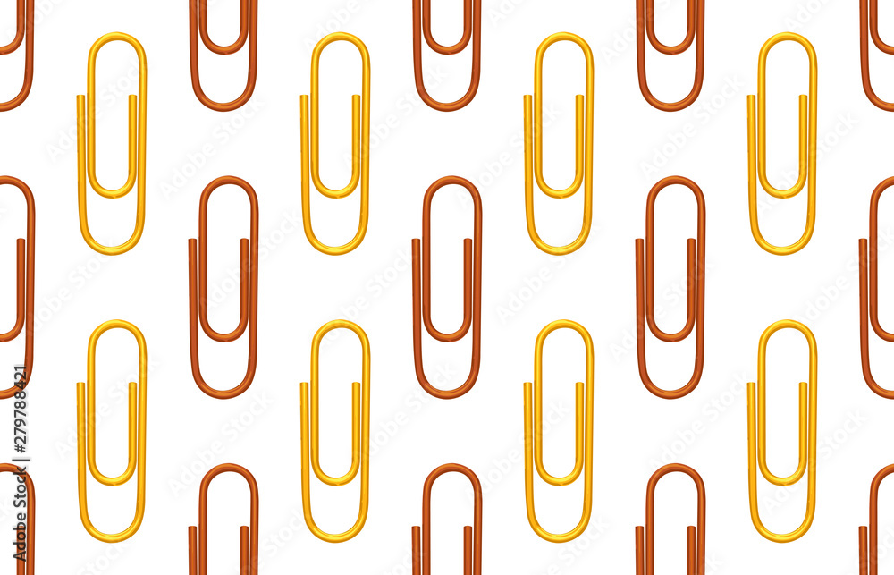 Seamless back to school pattern with colored paper clips. Seamless back to school pattern with colored paper clips.