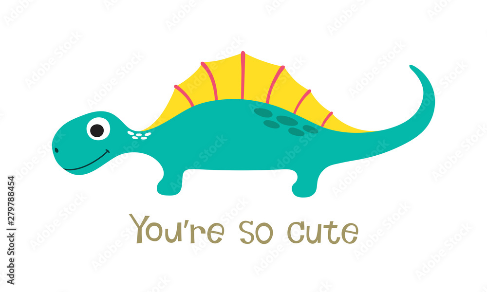 Obraz premium Vector doodle of cute dinosaur