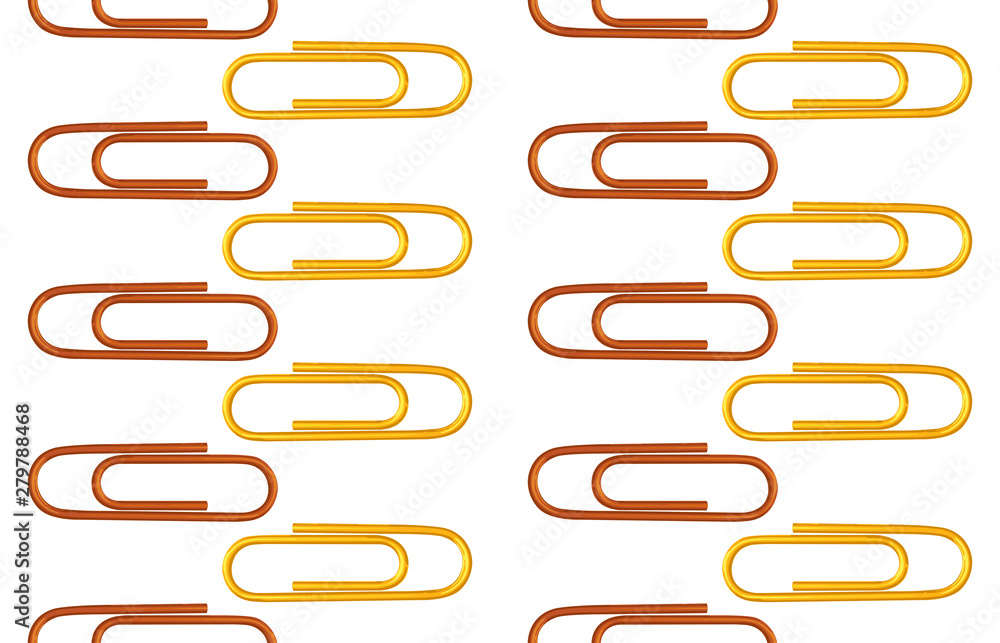 Seamless back to school pattern with colored paper clips. Seamless back to school pattern with colored paper clips.