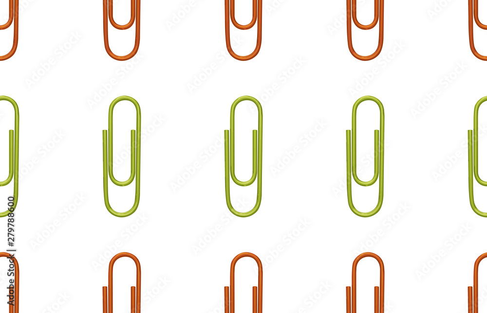 Seamless back to school pattern with colored paper clips. Seamless back to school pattern with colored paper clips.