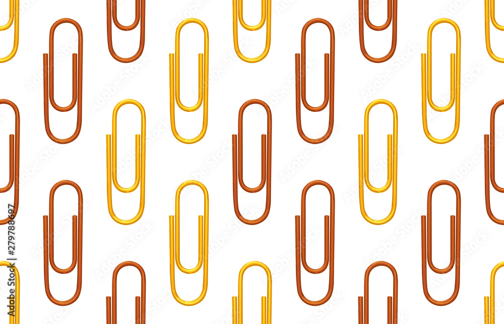 Seamless back to school pattern with colored paper clips. Seamless back to school pattern with colored paper clips.